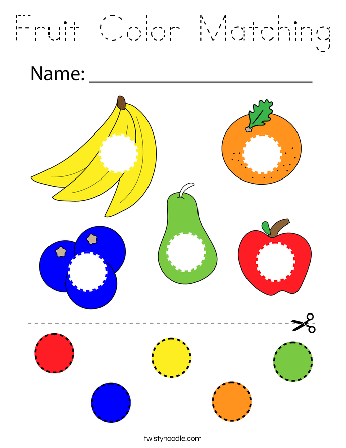 Fruit Color Matching Coloring Page