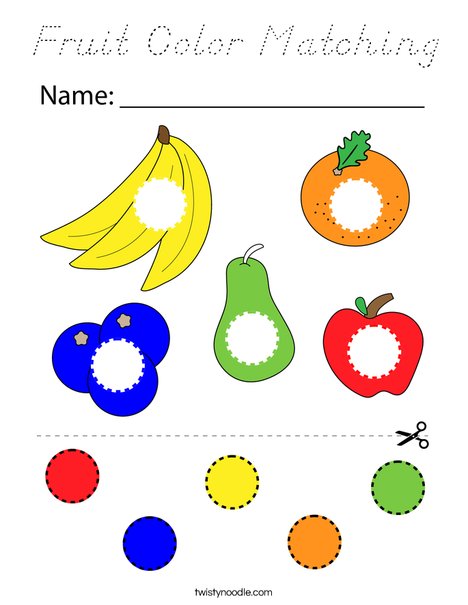 Fruit Color Matching Coloring Page