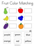 Fruit Color Matching Coloring Page