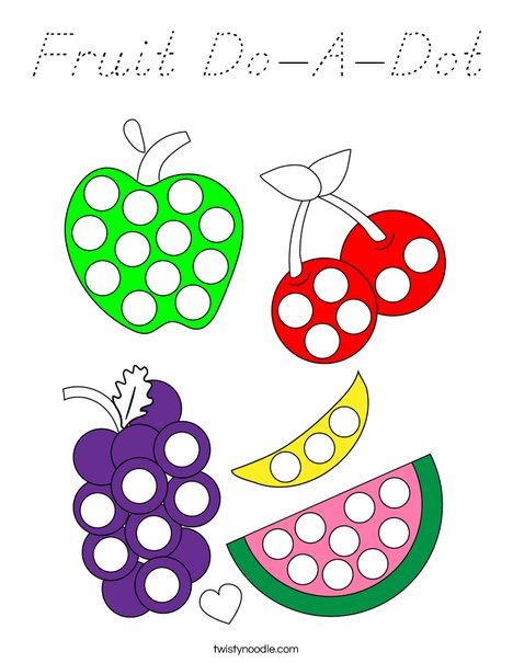 Fruit Do-A-Dot Coloring Page