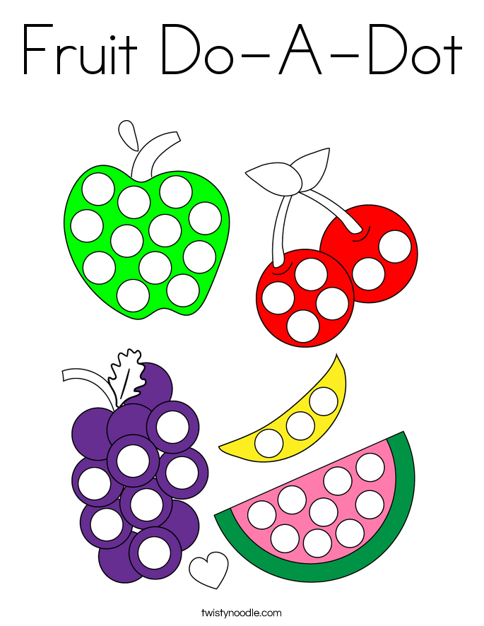 Fruit Do-A-Dot Coloring Page