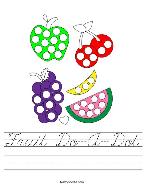 Fruit Do-A-Dot Worksheet