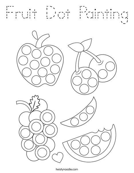 Fruit Dot Painting Coloring Page