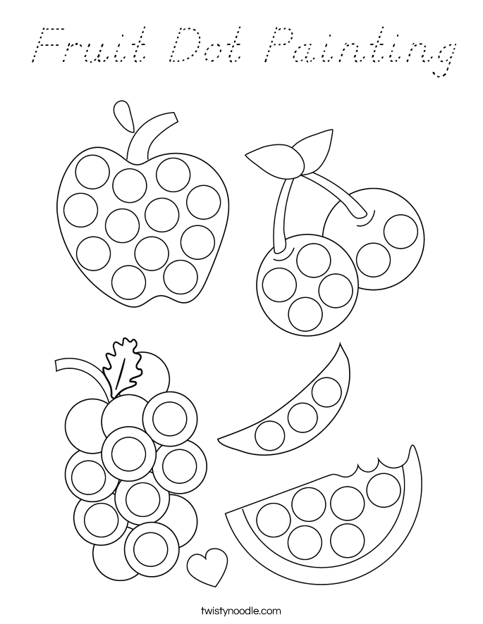 Fruit Dot Painting Coloring Page