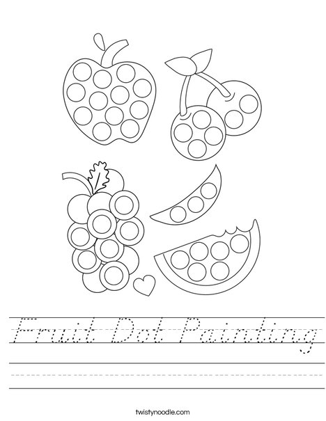 Fruit Dot Painting Worksheet