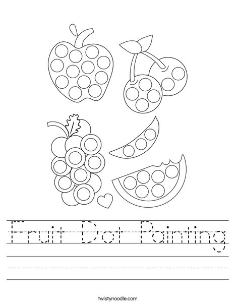 Fruit Dot Painting Worksheet