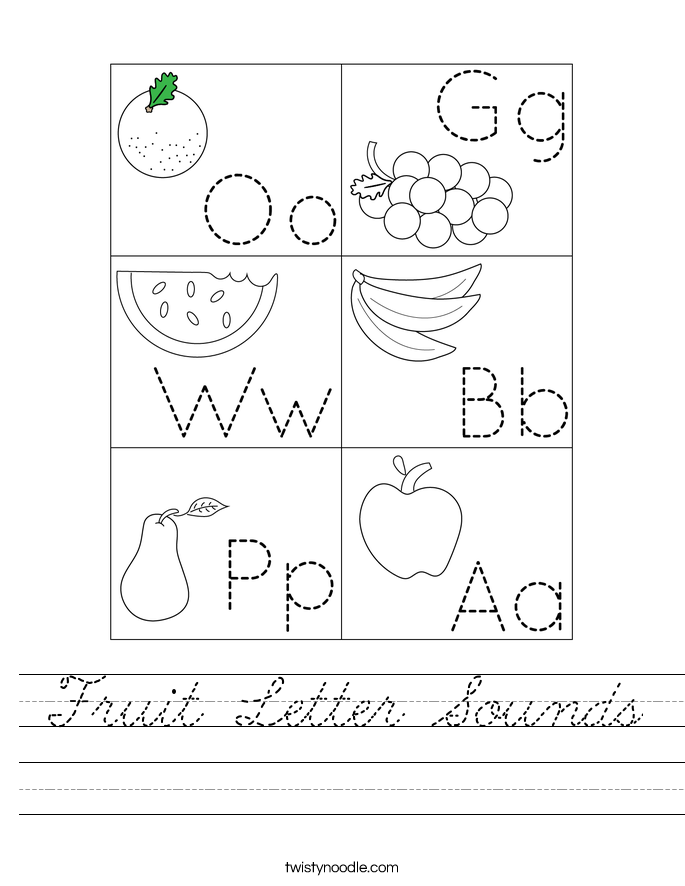 Fruit Letter Sounds Worksheet