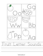 Fruit Letter Sounds Handwriting Sheet