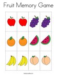 Fruit Memory Game Coloring Page