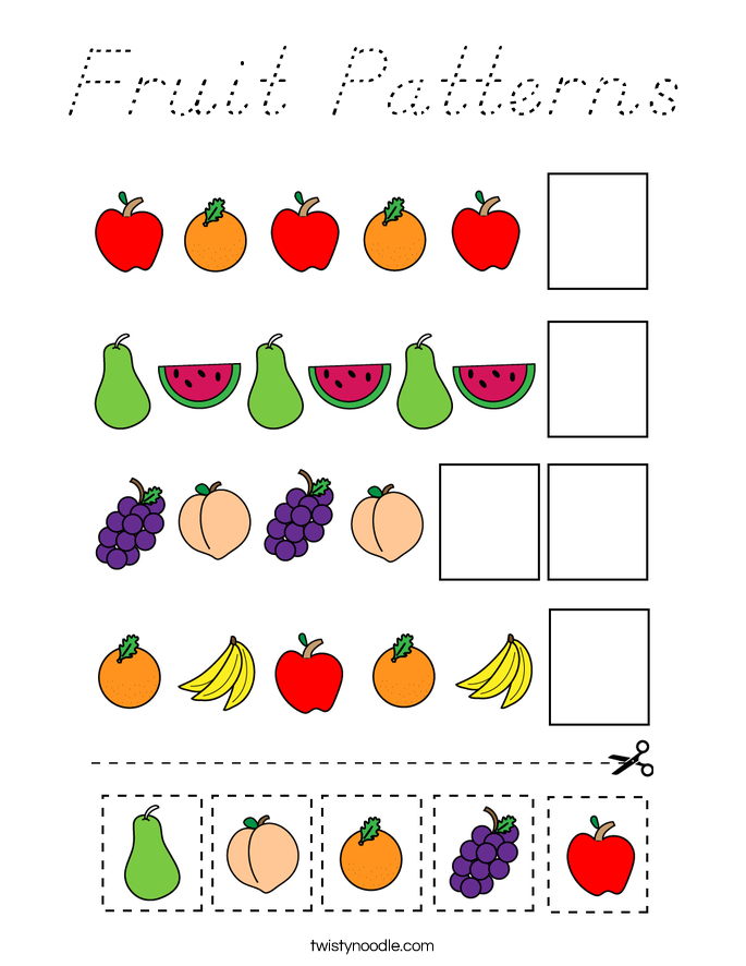 Fruit Patterns Coloring Page