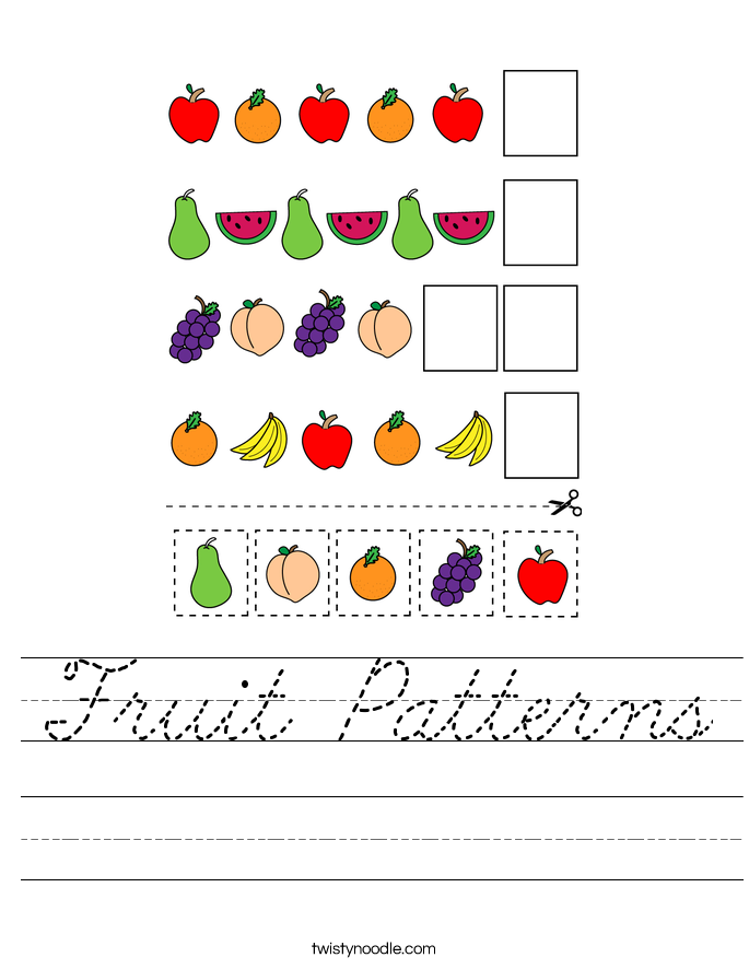 Fruit Patterns Worksheet