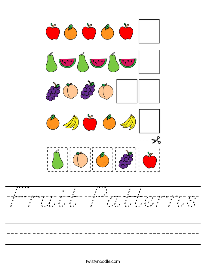 Fruit Patterns Worksheet
