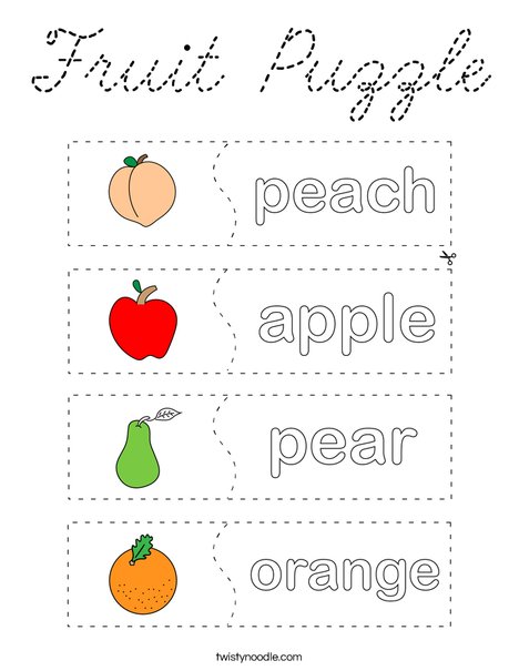 Fruit Puzzle Coloring Page