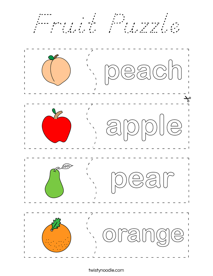 Fruit Puzzle Coloring Page