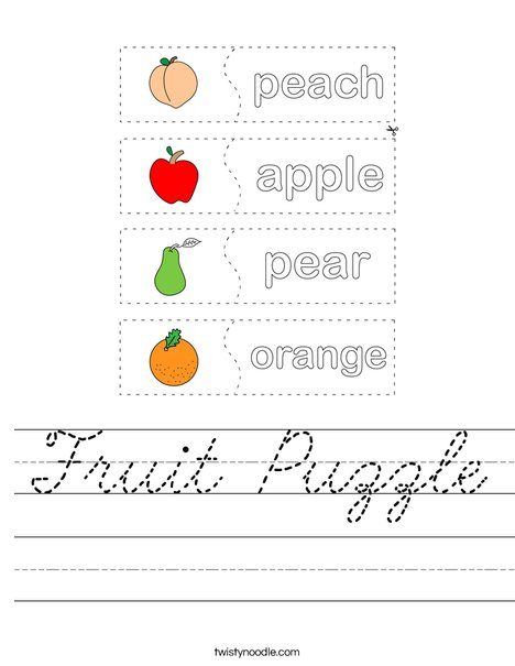 Fruit Puzzle Worksheet