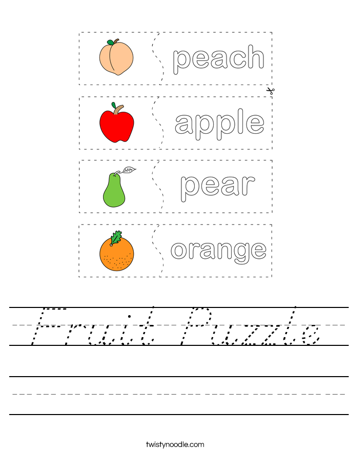 Fruit Puzzle Worksheet