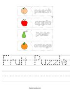 Fruit Puzzle Handwriting Sheet
