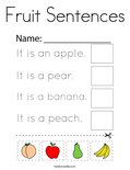Fruit Sentences Coloring Page