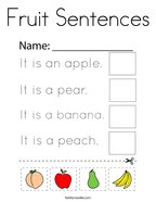 Fruit Sentences Coloring Page