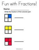 Fun with Fractions Coloring Page