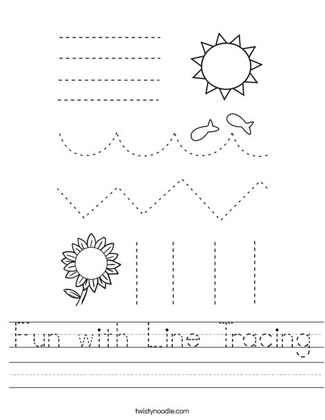 fun with line tracing worksheet twisty noodle
