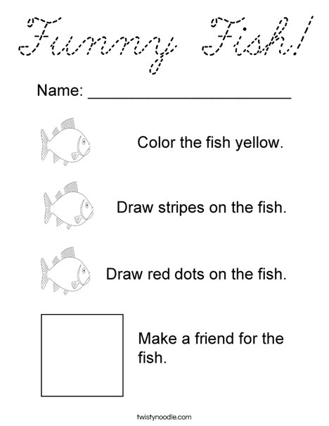 Funny Fish Coloring Page