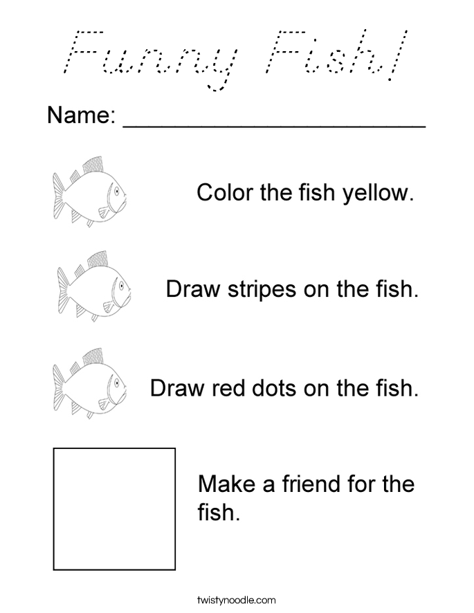 Funny Fish! Coloring Page