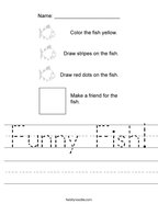 Funny Fish Handwriting Sheet