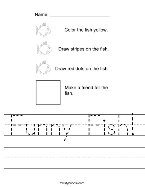 Funny Fish Worksheet