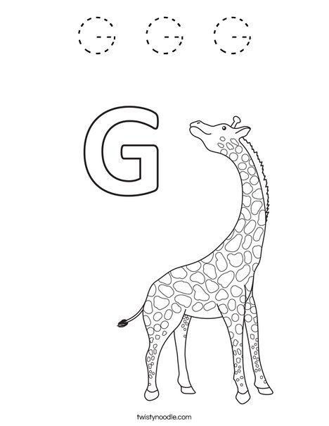 G G G Coloring Page - Tracing - Twisty Noodle