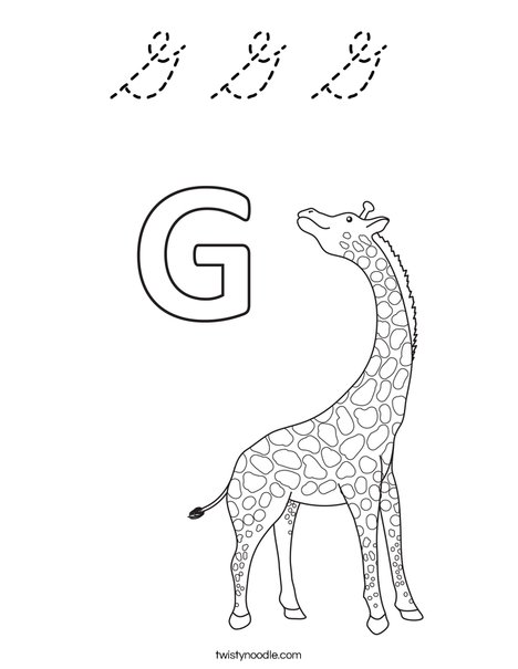 G Giraffe Coloring Page