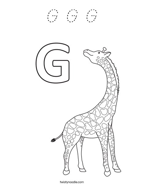 G Giraffe Coloring Page