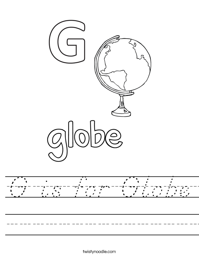 G is for Globe Worksheet