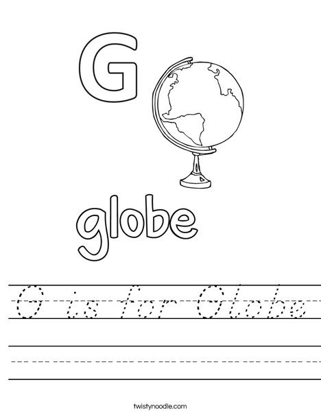G is for Globe Worksheet