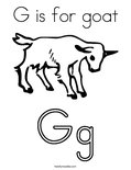 G is for goat Coloring Page