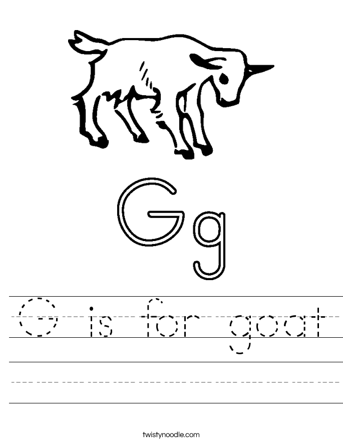 G is for goat Worksheet