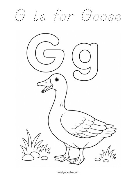 G is for Goose Coloring Page
