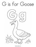 G is for Goose Coloring Page