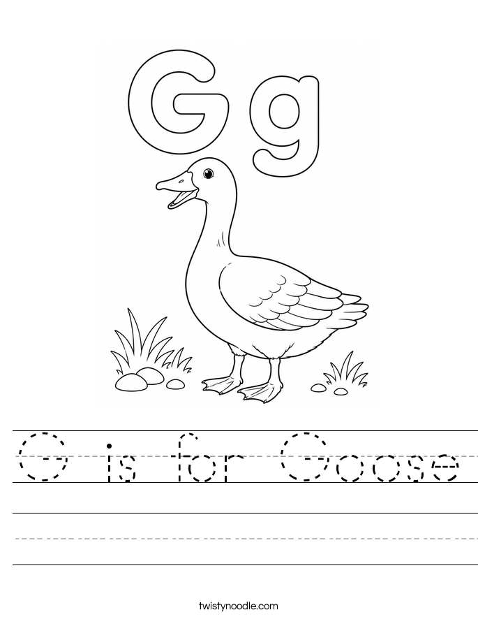 G is for Goose Worksheet