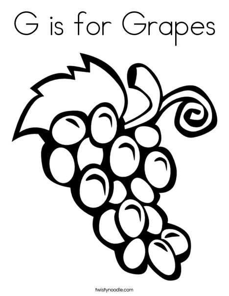 Download G is for Grapes Coloring Page - Twisty Noodle