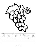G is for Grapes Worksheet