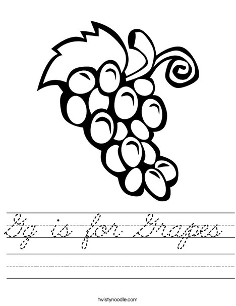 G is for Grapes Worksheet