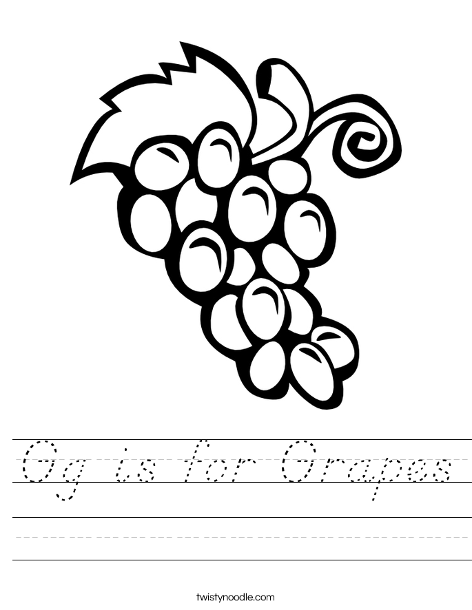 Gg is for Grapes Worksheet