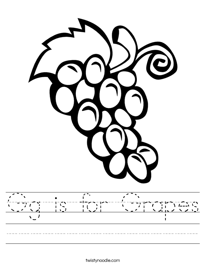 Gg is for Grapes Worksheet