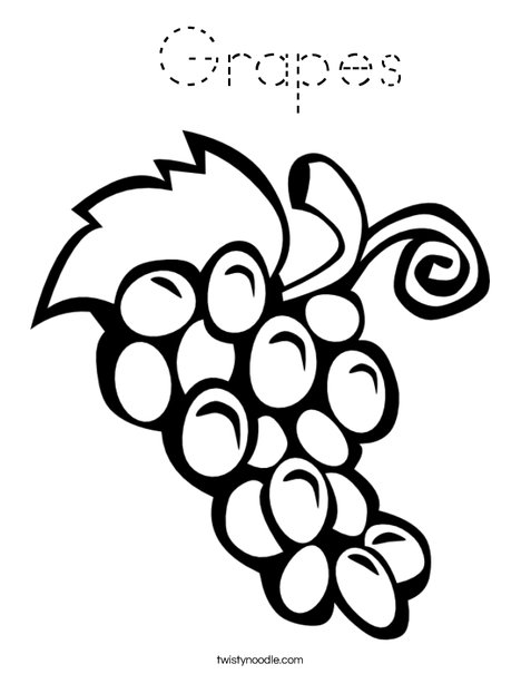 G is for Grapes Coloring Page