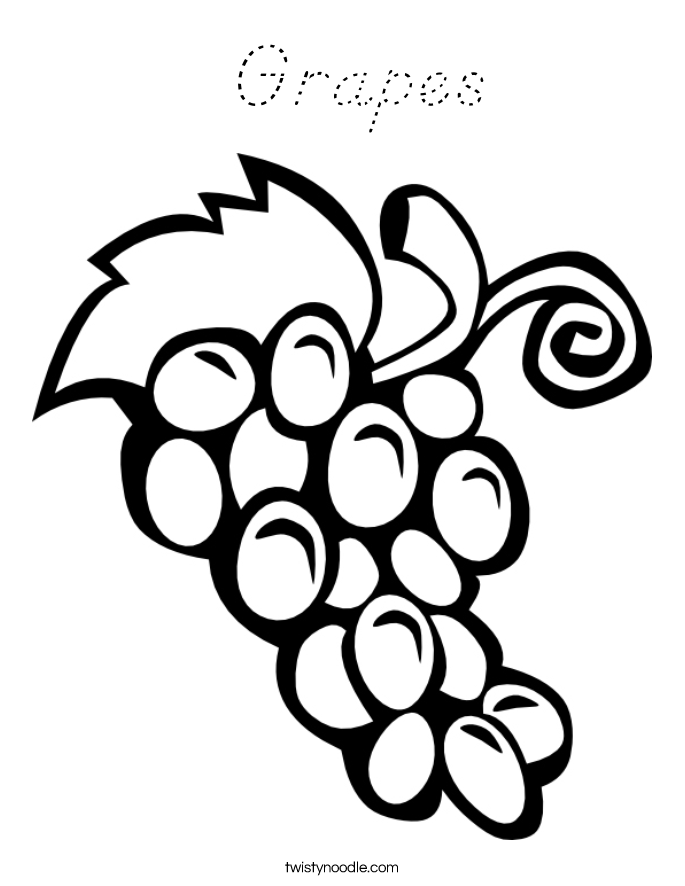  Grapes Coloring Page