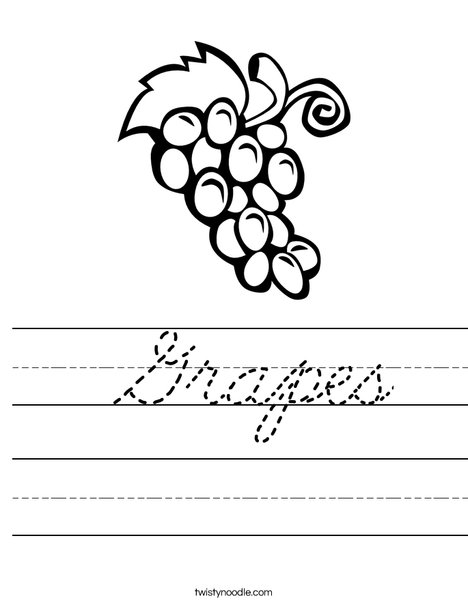 G is for Grapes Worksheet