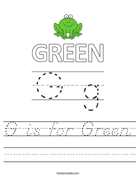 G is for Green Worksheet