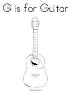 G is for Guitar Coloring Page