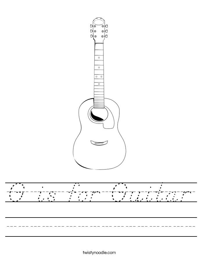 G is for Guitar Worksheet